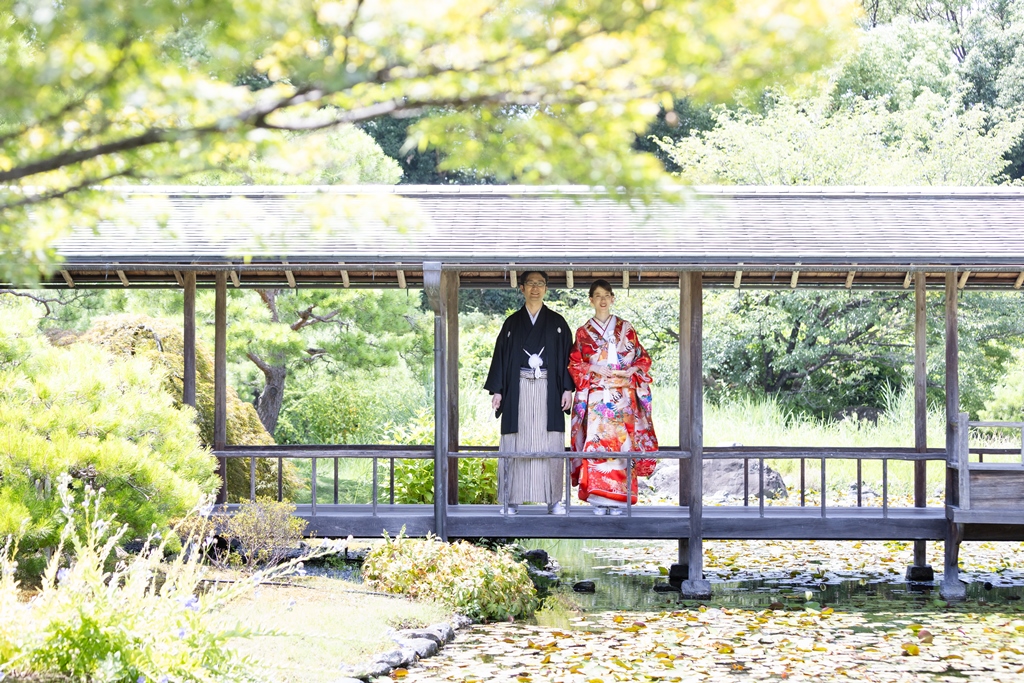 暑さも吹き飛ぶほどの和風美を堪能♡笑顔輝く素敵な撮影を本格日本庭園で実現☆彡